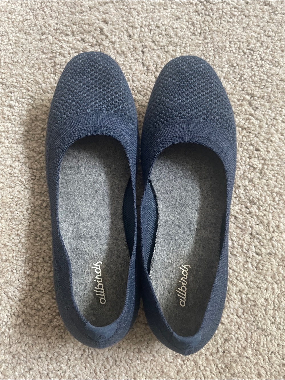 allbirds Navy Knit Slip-On Flats